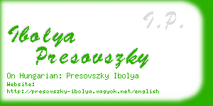 ibolya presovszky business card